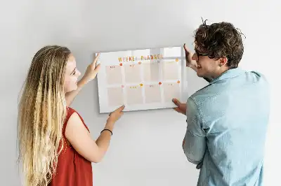 Magnetic marker board week planner