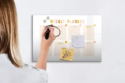 Magnetic marker board week planner