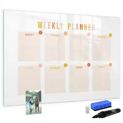 Magnetic marker board week planner