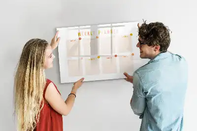 Magnetic marker board week planner