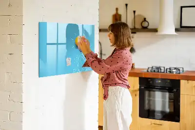 Magnetic glass dry erase board with light bulb drawing