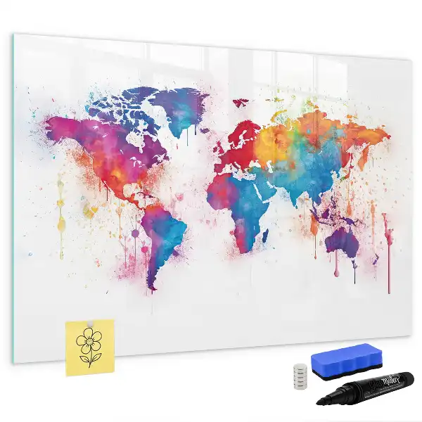Magnetic marker board world map design