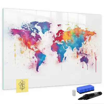 Magnetic marker board world map design