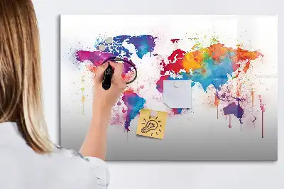 Magnetic marker board world map design
