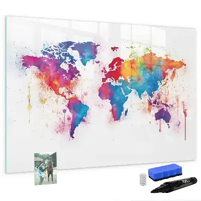 Magnetic marker board world map design
