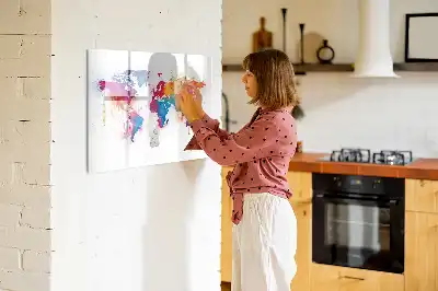 Magnetic marker board world map design