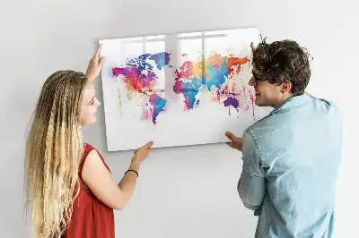 Magnetic marker board world map design