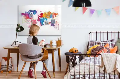 Magnetic marker board world map design