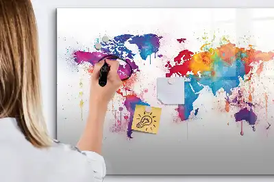 Magnetic marker board world map design