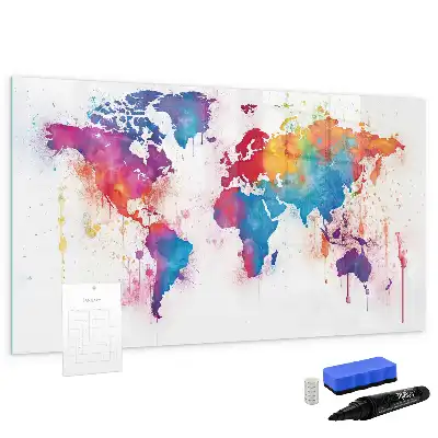 Magnetic marker board world map design