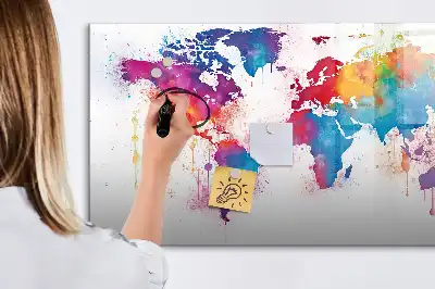 Magnetic marker board world map design