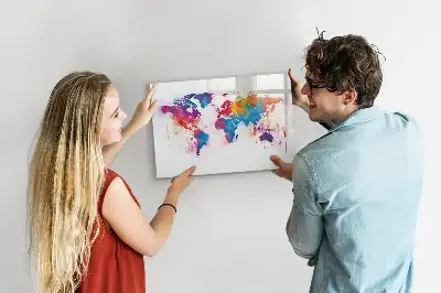 Magnetic marker board world map design