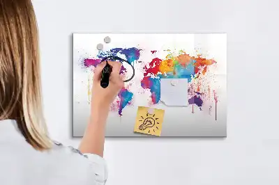 Magnetic marker board world map design