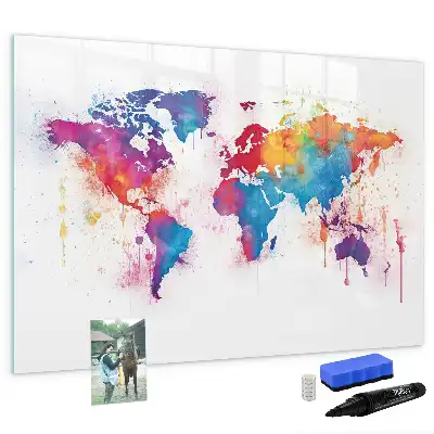 Magnetic marker board world map design
