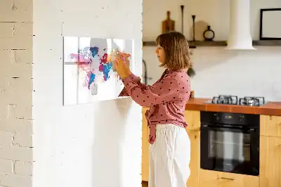 Magnetic marker board world map design