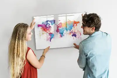 Magnetic marker board world map design
