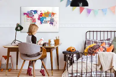 Magnetic marker board world map design