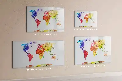 Magnetic marker board watercolor world map design