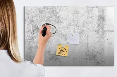 Magnetic glass dry erase board concrete wall finish