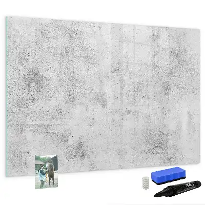 Magnetic glass dry erase board concrete wall finish