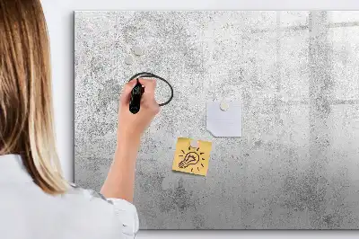 Magnetic glass dry erase board concrete wall finish