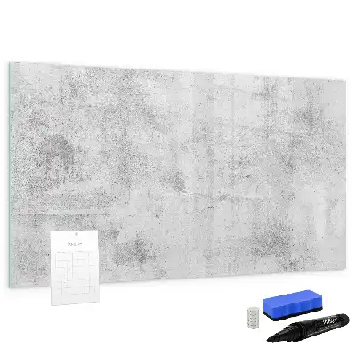 Magnetic glass dry erase board concrete wall finish