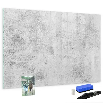 Magnetic glass dry erase board concrete wall finish