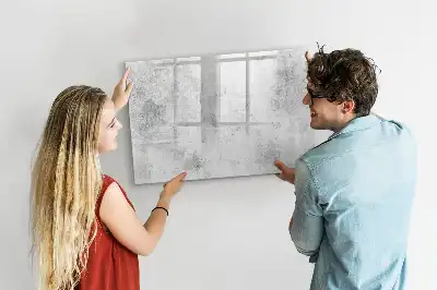 Magnetic glass dry erase board concrete wall finish