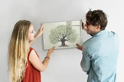 Magnetic marker board big nature tree design