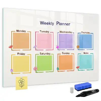 Weekly planner magnetic marker board
