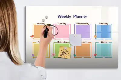 Weekly planner magnetic marker board