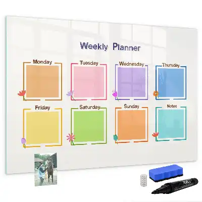 Weekly planner magnetic marker board