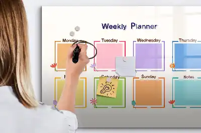 Weekly planner magnetic marker board