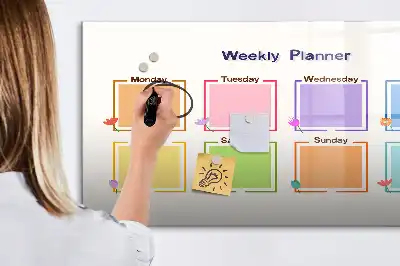 Weekly planner magnetic marker board
