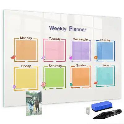 Weekly planner magnetic marker board