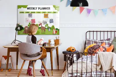 Magnetic glass dry erase board timetable design