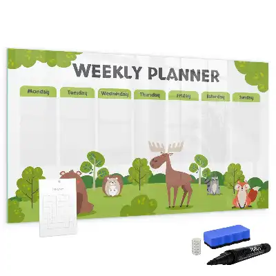 Magnetic glass dry erase board timetable design