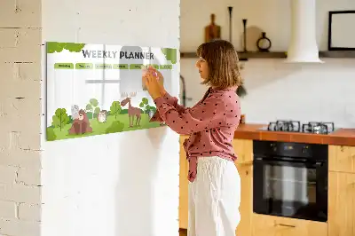Magnetic glass dry erase board timetable design