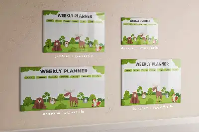 Magnetic glass dry erase board timetable design