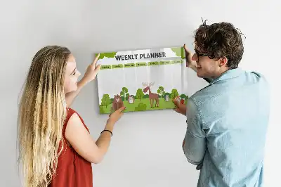Magnetic glass dry erase board timetable design