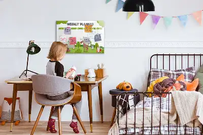 Magnetic glass dry erase board timetable design