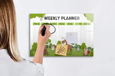 Magnetic glass dry erase board timetable design
