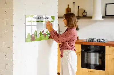 Magnetic glass dry erase board timetable design