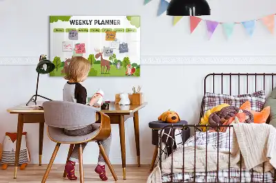 Magnetic glass dry erase board timetable design