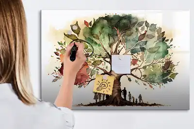Magnetic marker board family tree design