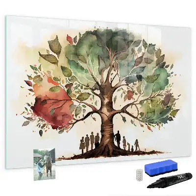 Magnetic marker board family tree design