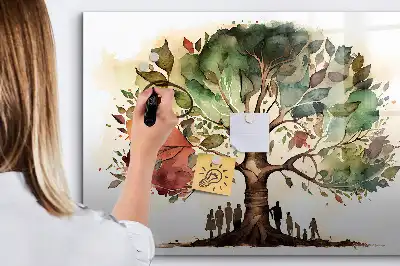 Magnetic marker board family tree design