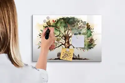 Magnetic marker board family tree design