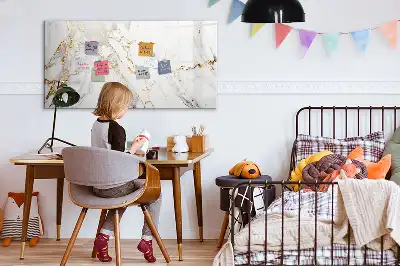 Magnetic marker board with decorative marble finish