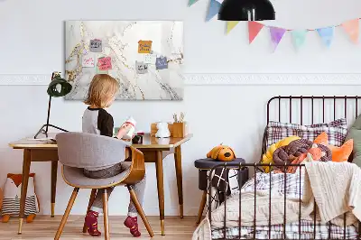 Magnetic marker board with decorative marble finish